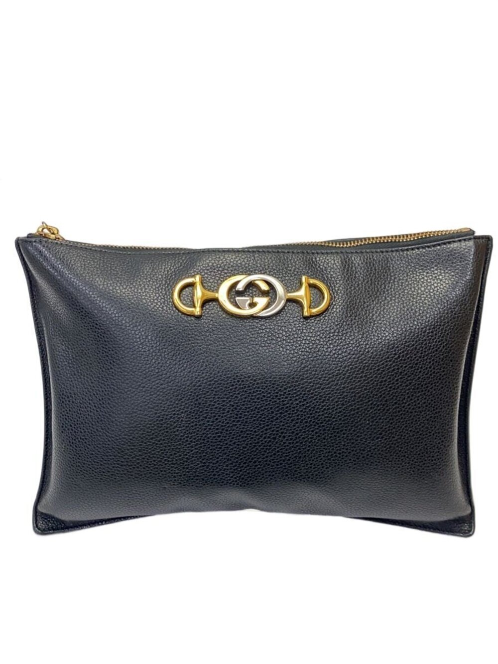 Gucci Clutch Bag Zumi Leather Black
